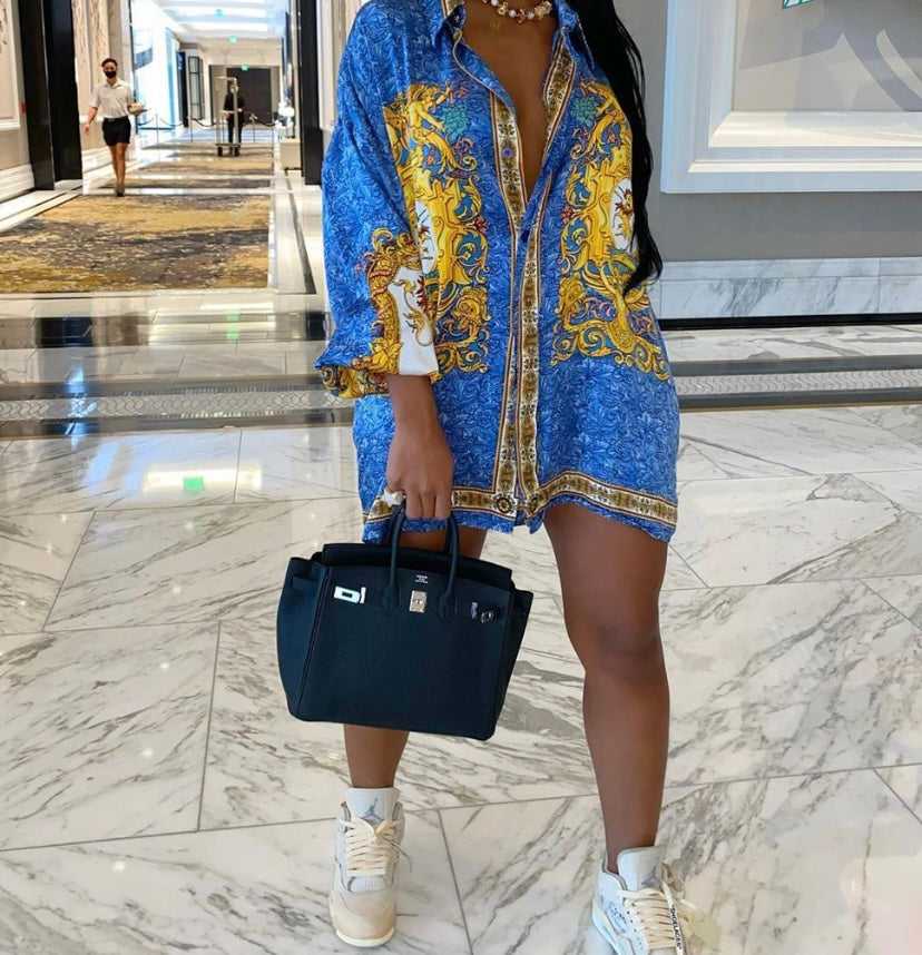 Oversized Printed Dress