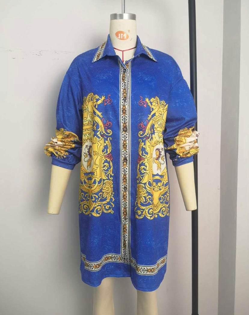 Oversized Printed Dress