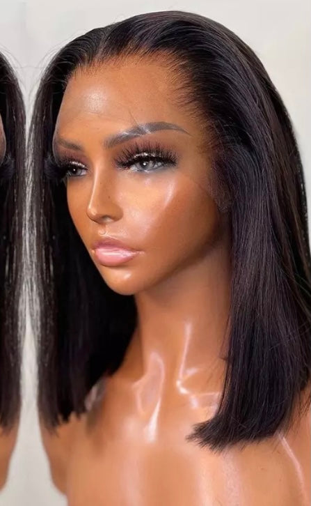 Short Bob Wig Straight 13x1 T Part Human Hair Wigs for Black Women Pre Plucked Transparent Frontal Wig Brazilian Lace Wigs